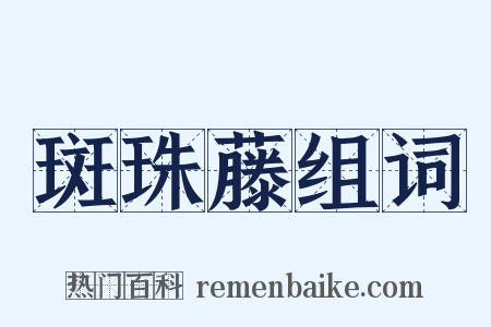 斑珠藤组词是什么意思的图片